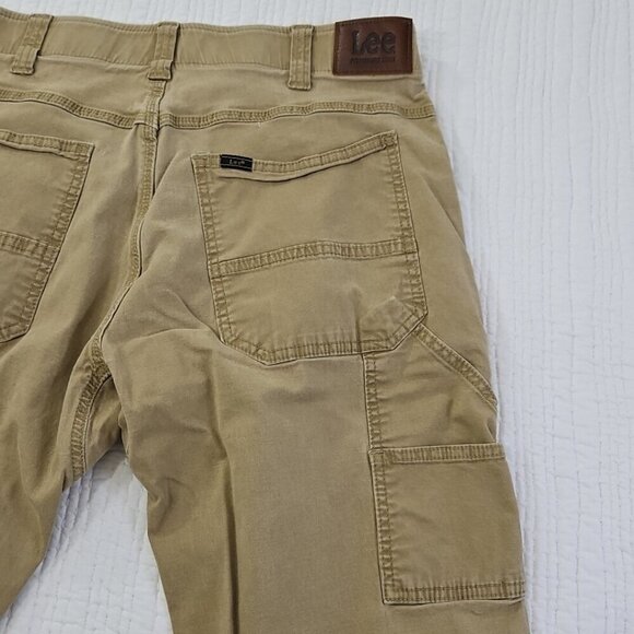 Lee Extreme Motion Utility Pants Men 36x32 Beige Loose Fit Straight Stretch - Picture 10 of 16